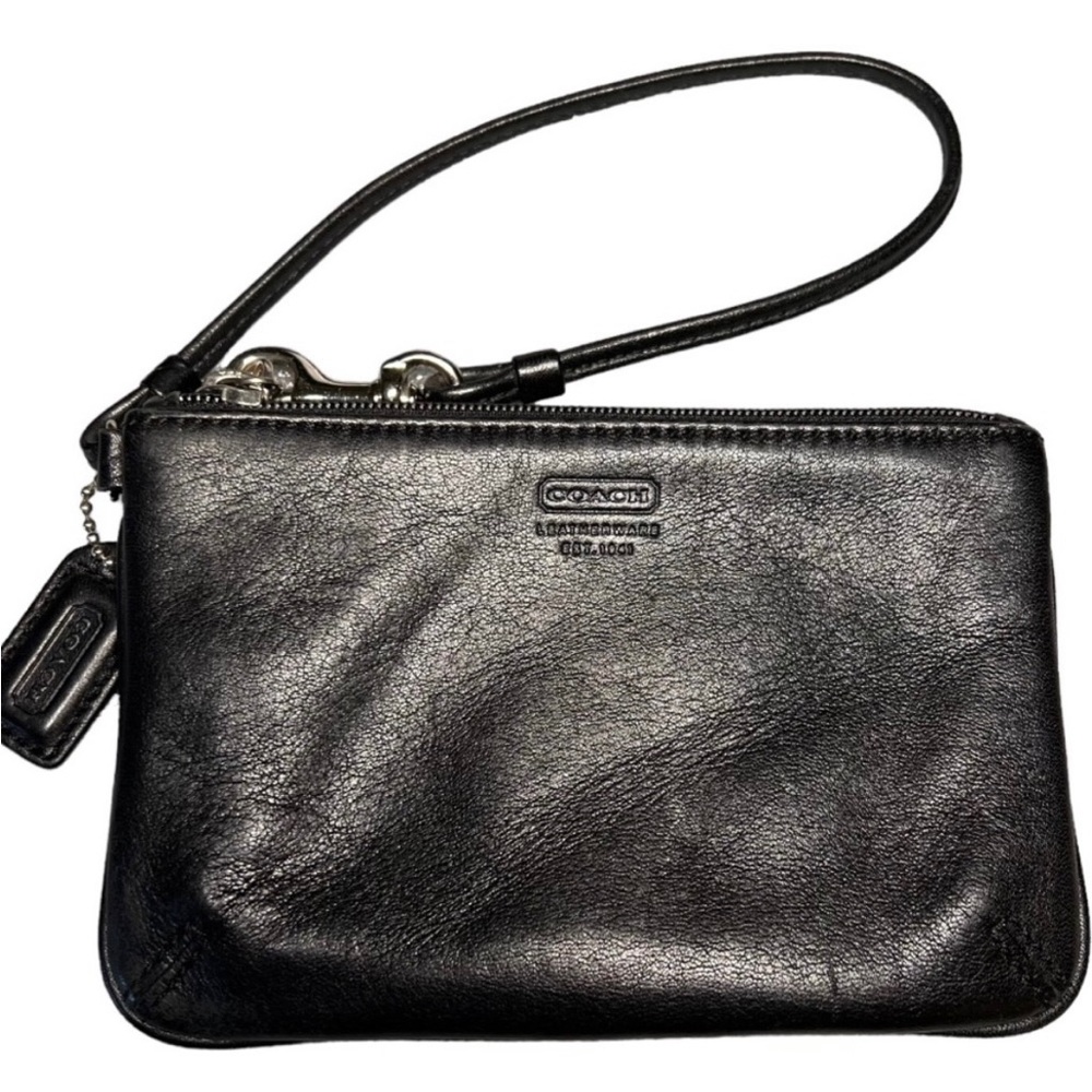 Coach Black Leather Wristlet